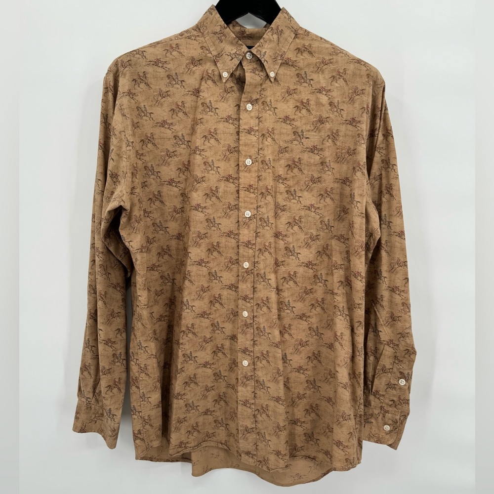 Ralph Lauren Vintage Polo Horse Print LS
Button Down Shirt Equestrian size M EUC